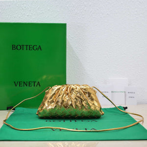 BV 585852 Bottega Veneta Mini Pouch Buckskin leather clutch with strap metallic Gold - Default Title - View 2