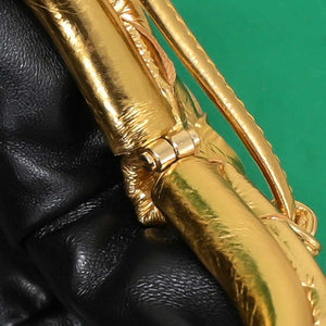 BV 585852 Bottega Veneta Mini Pouch Buckskin leather clutch with strap metallic Gold - Default Title - View 8