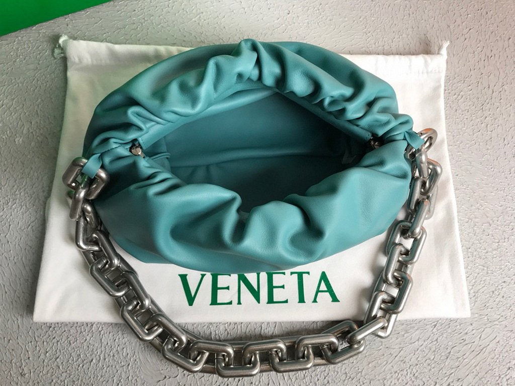BV 620230 Bottega Veneta Chain Pouch Raintree Bag 92020 Strap 25cm Blue Silver