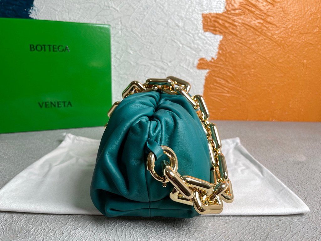BV 620230 Bottega Veneta Chain Pouch Raintree Bag 92020 Strap 25cm Blue Gold