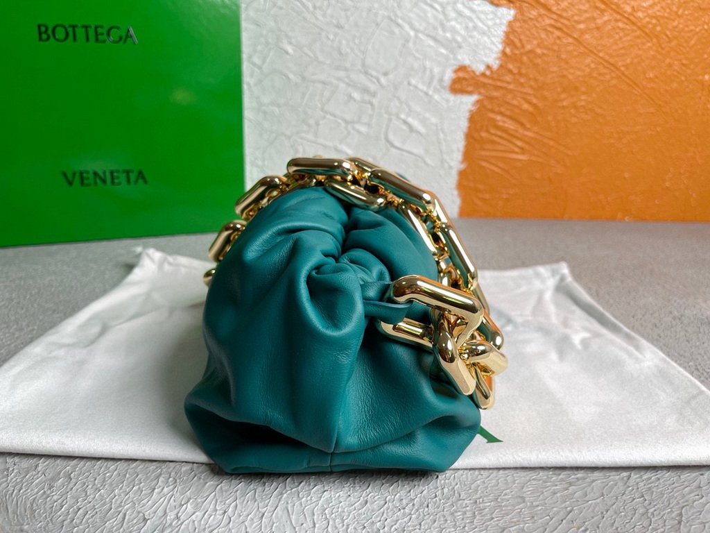 BV 620230 Bottega Veneta Chain Pouch Raintree Bag 92020 Strap 25cm Blue Gold