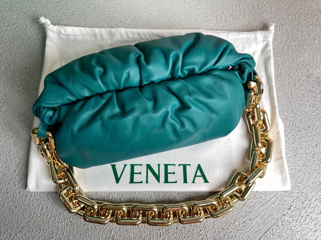 BV 620230 Bottega Veneta Chain Pouch Raintree Bag 92020 Strap 25cm Blue Gold