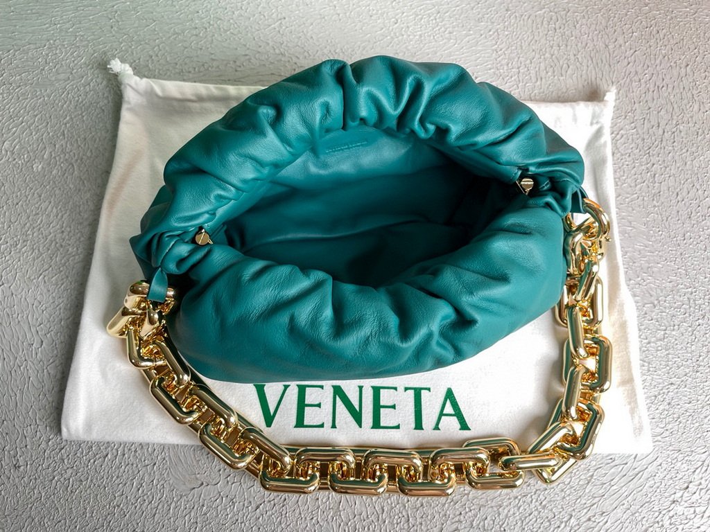 BV 620230 Bottega Veneta Chain Pouch Raintree Bag 92020 Strap 25cm Blue Gold