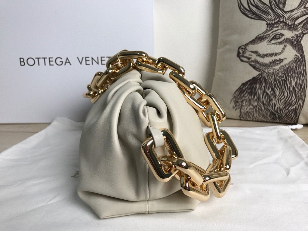 BV 620230 Bottega Veneta Chain Pouch Raintree Bag 92020 Strap 25cm White Gold