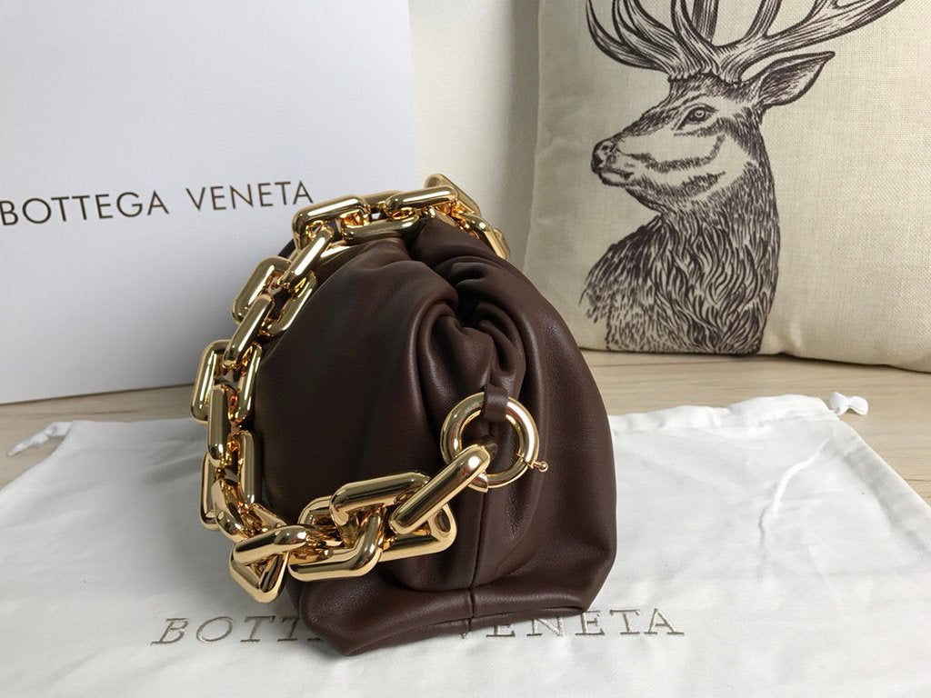 BV 620230 Bottega Veneta Chain Pouch Raintree Bag 92020 Strap 25cm Dark Brown Gold