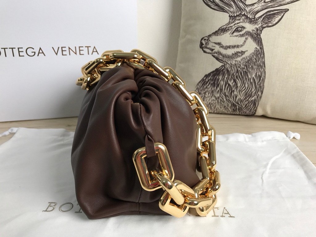 BV 620230 Bottega Veneta Chain Pouch Raintree Bag 92020 Strap 25cm Dark Brown Gold