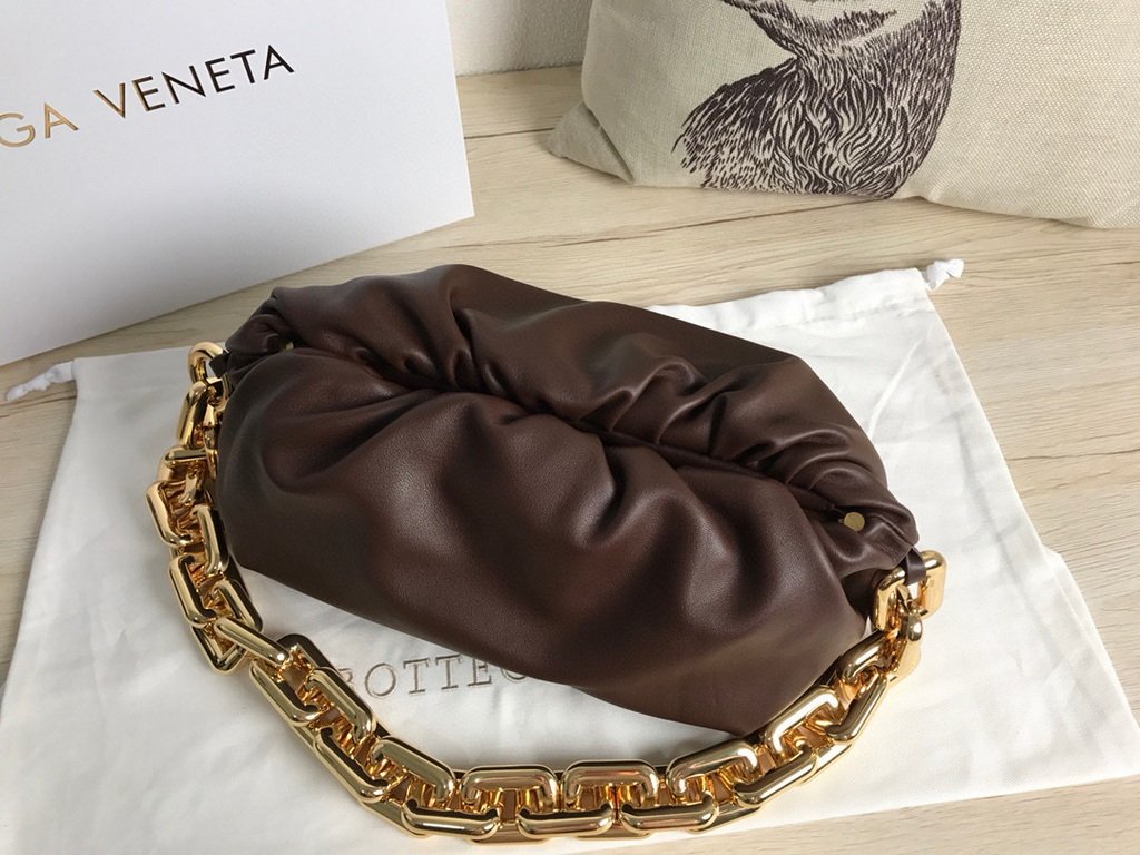 BV 620230 Bottega Veneta Chain Pouch Raintree Bag 92020 Strap 25cm Dark Brown Gold