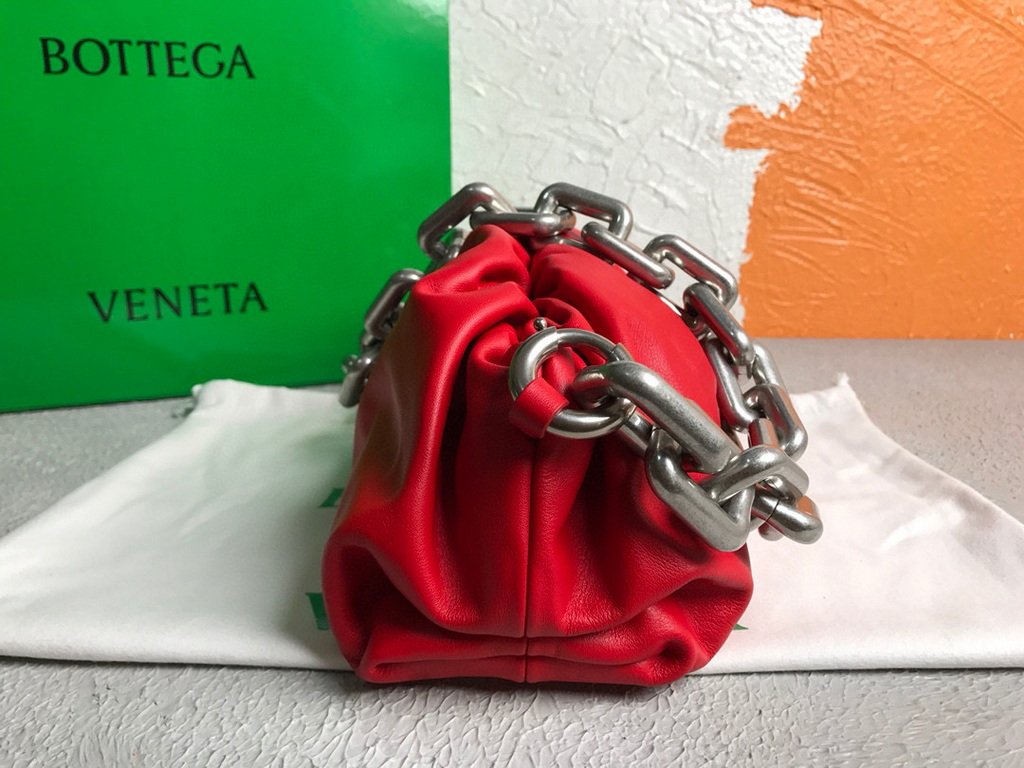BV 620230 Bottega Veneta Chain Pouch Raintree Bag 92020 Strap 25cm Red Silver