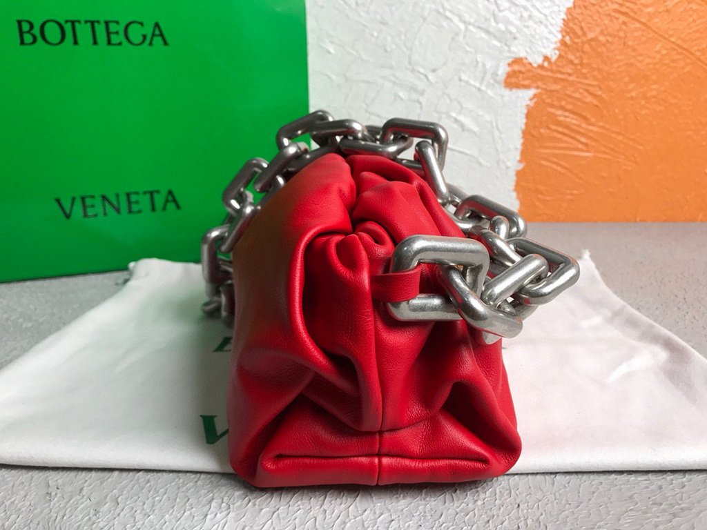 BV 620230 Bottega Veneta Chain Pouch Raintree Bag 92020 Strap 25cm Red Silver