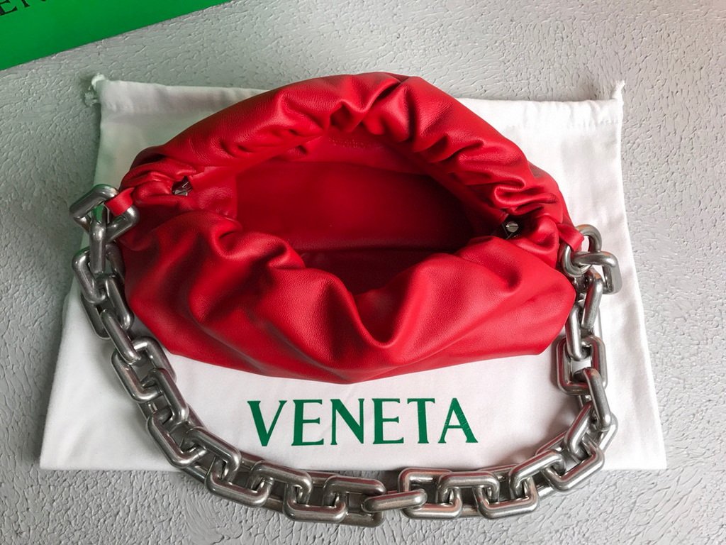 BV 620230 Bottega Veneta Chain Pouch Raintree Bag 92020 Strap 25cm Red Silver