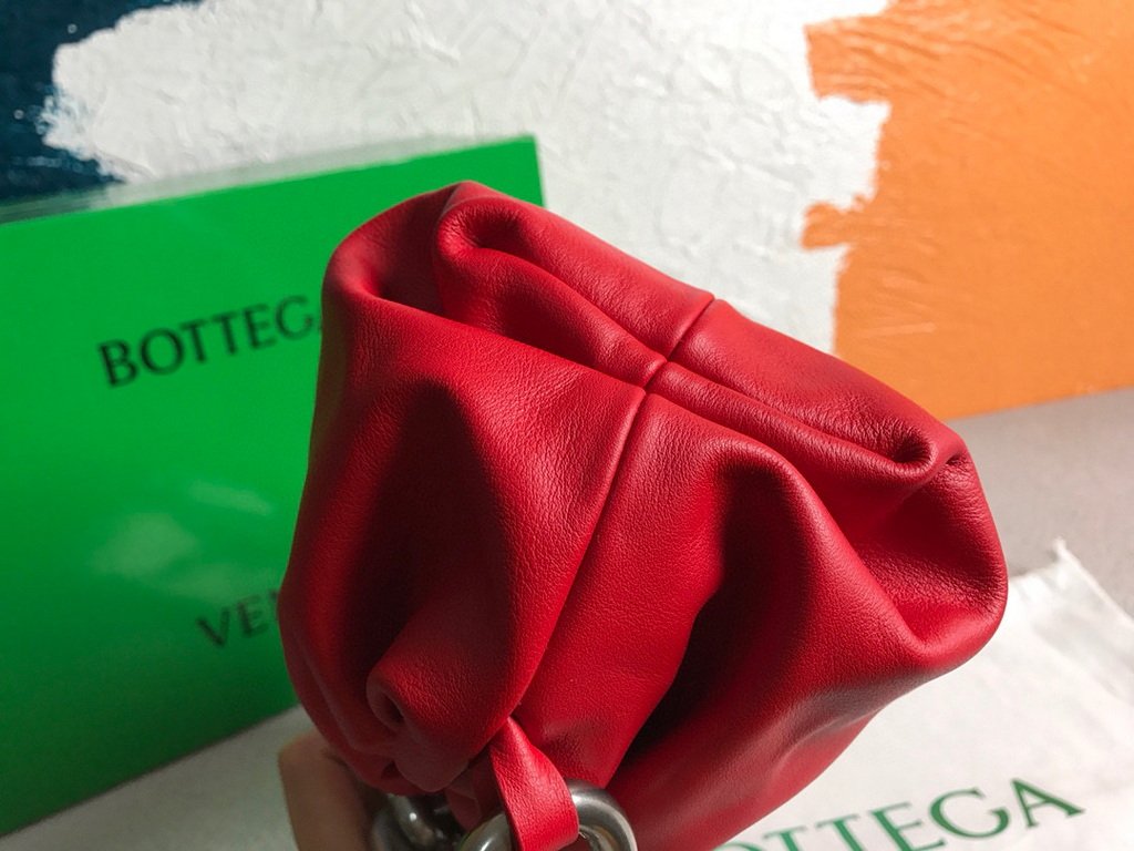 BV 620230 Bottega Veneta Chain Pouch Raintree Bag 92020 Strap 25cm Red Silver