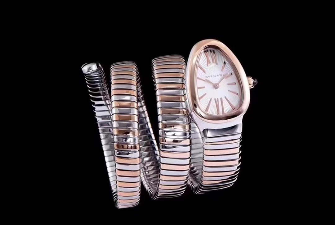 Bvlgari 103434 Serpenti Tubogas watch rose gold steel Black