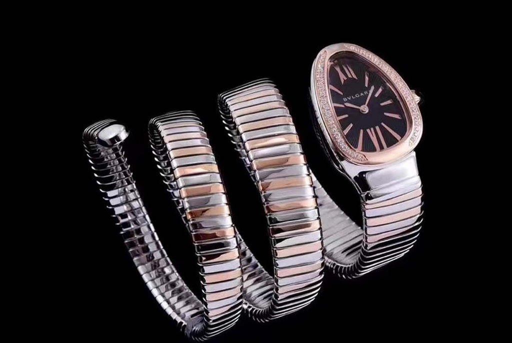 Bvlgari 103434 Serpenti Tubogas watch rose gold steel Black