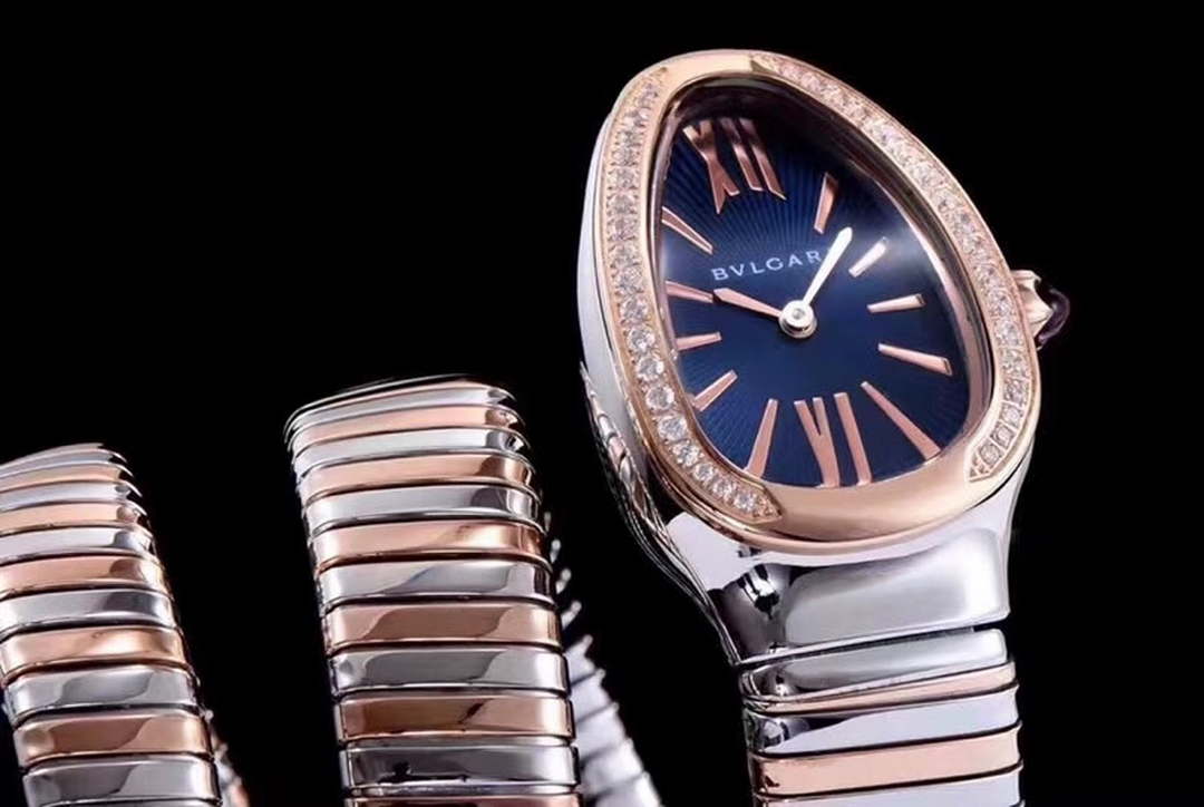 Bvlgari 103434 Serpenti Tubogas watch rose gold steel Black