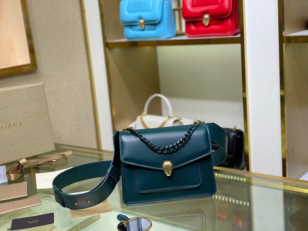 Bvlgari 29083 Serpenti Forever Crossbody Bag Green - Default Title - View 1