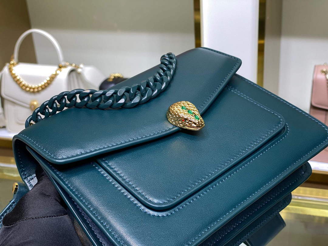 Bvlgari 29083 Serpenti Forever Crossbody Bag Green