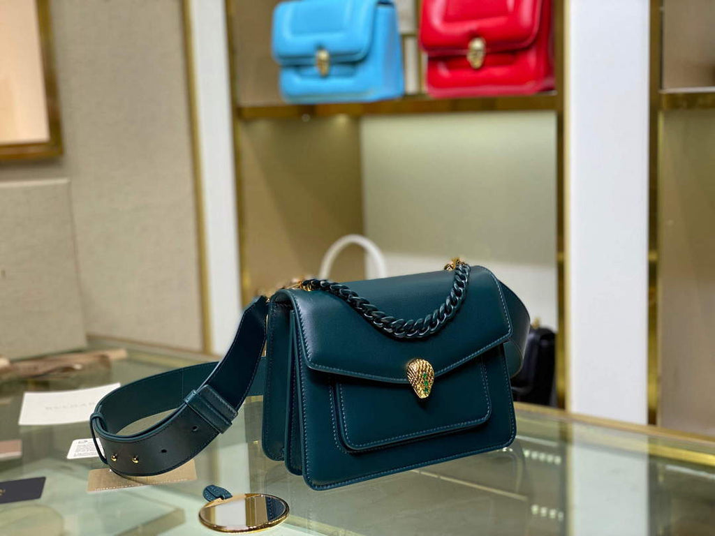 Bvlgari 29083 Serpenti Forever Crossbody Bag Green