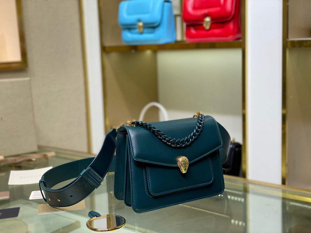Bvlgari 29083 Serpenti Forever Crossbody Bag Green