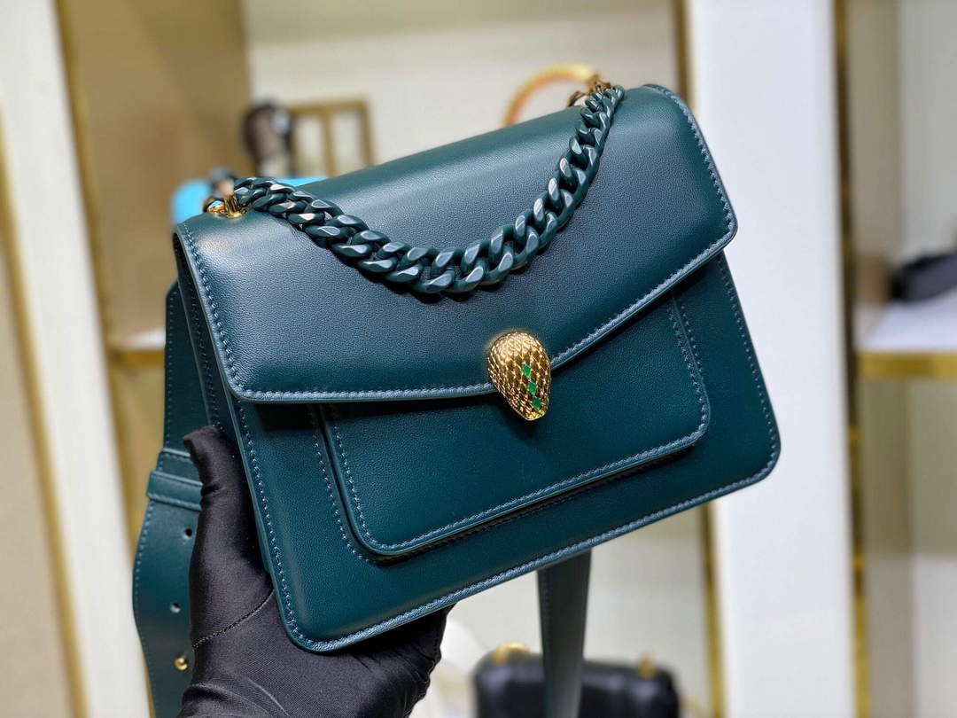 Bvlgari 29083 Serpenti Forever Crossbody Bag Green