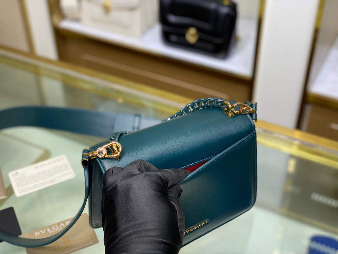 Bvlgari 29083 Serpenti Forever Crossbody Bag Green