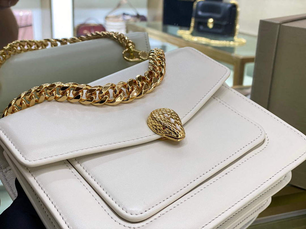 Bvlgari 29084 Serpenti Forever Crossbody Bag Ivory