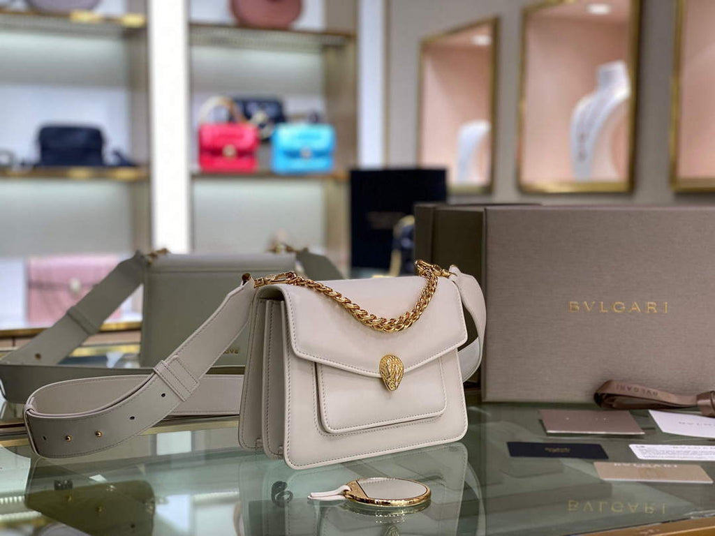 Bvlgari 29084 Serpenti Forever Crossbody Bag Ivory
