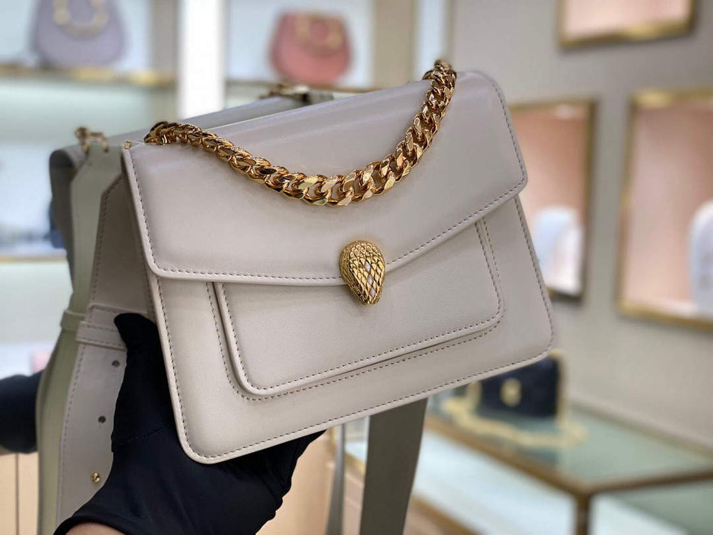 Bvlgari 29084 Serpenti Forever Crossbody Bag Ivory