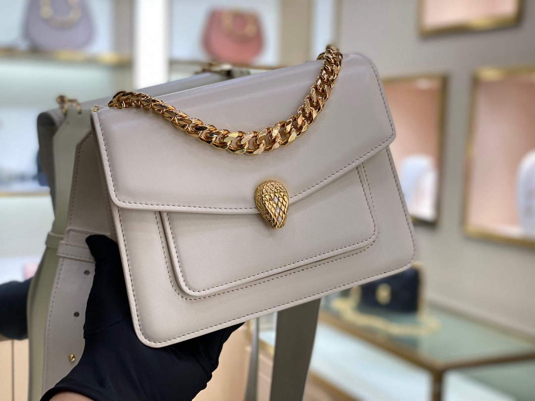 Bvlgari 29084 Serpenti Forever Crossbody Bag Ivory