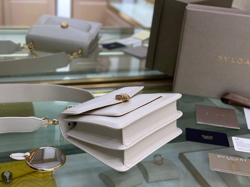 Bvlgari 29084 Serpenti Forever Crossbody Bag Ivory
