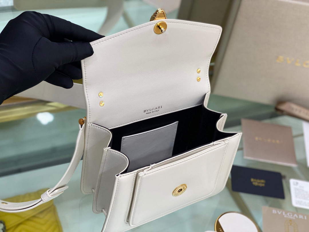 Bvlgari 29084 Serpenti Forever Crossbody Bag Ivory