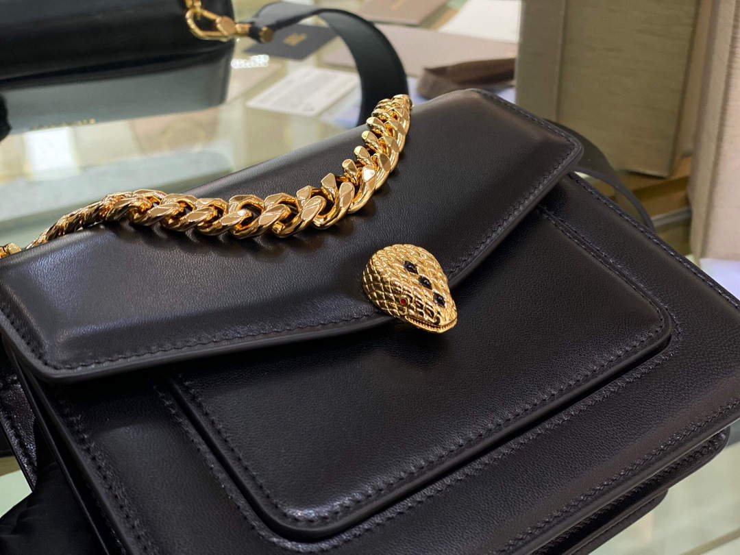 Bvlgari 290875 Serpenti Forever Crossbody Bag Black