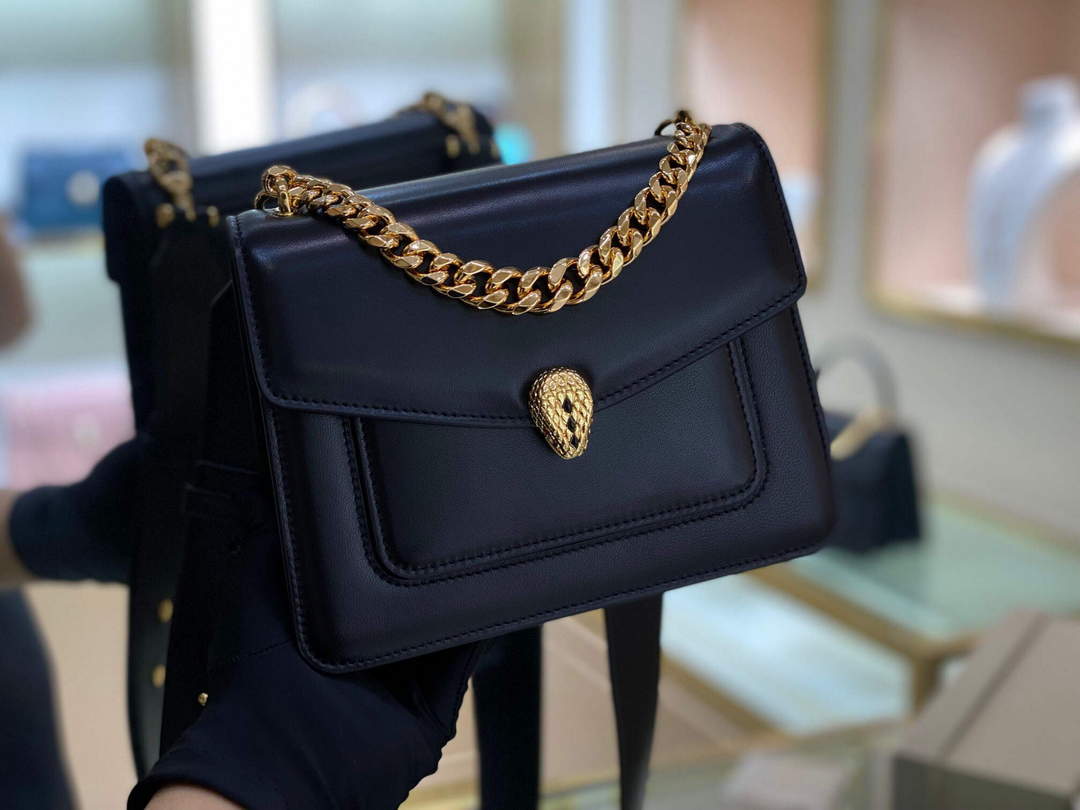Bvlgari 290875 Serpenti Forever Crossbody Bag Black