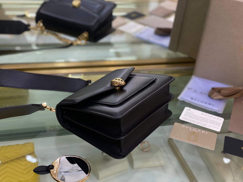 Bvlgari 290875 Serpenti Forever Crossbody Bag Black