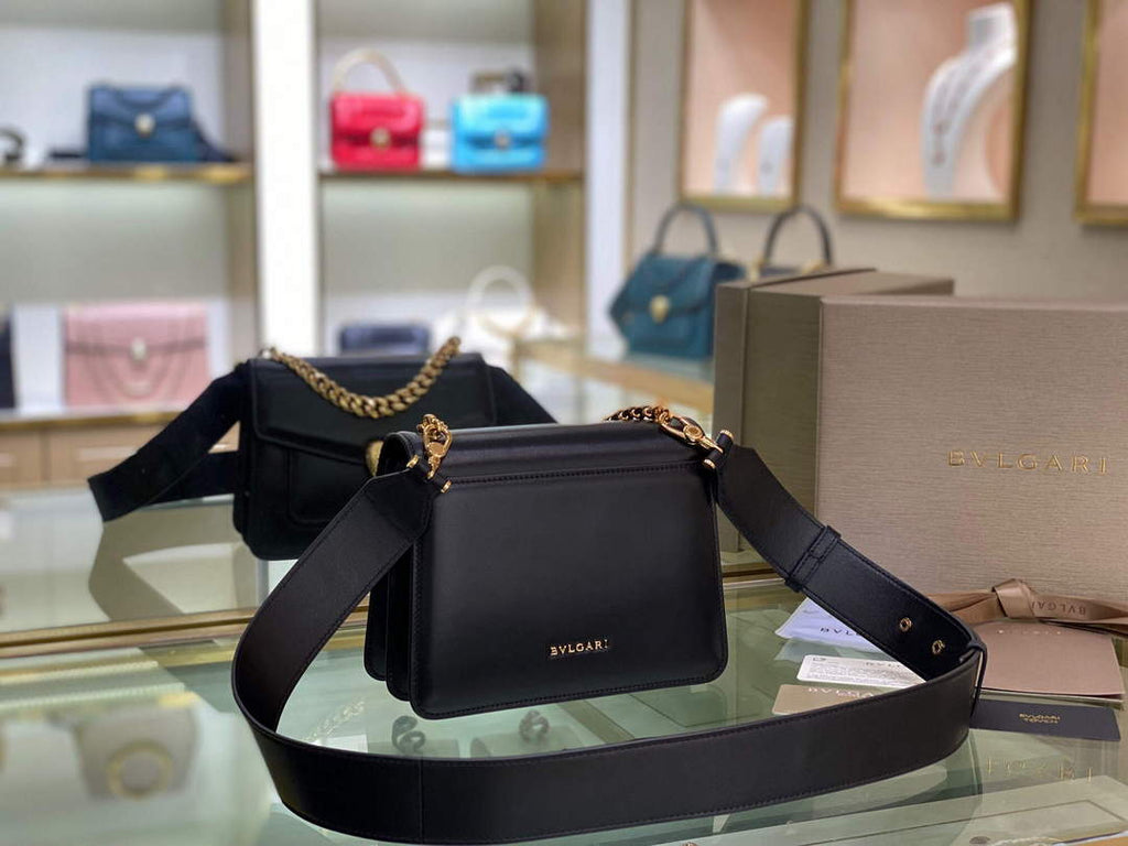 Bvlgari 290875 Serpenti Forever Crossbody Bag Black