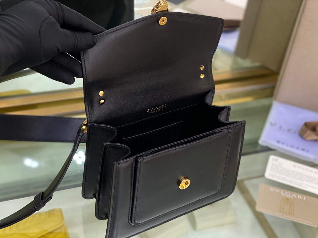 Bvlgari 290875 Serpenti Forever Crossbody Bag Black