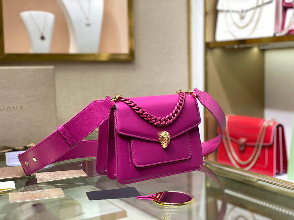 Bvlgari 29085 Serpenti Forever Crossbody Bag Plum