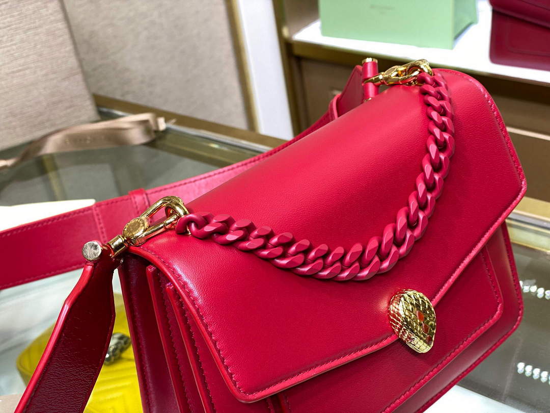 Bvlgari 29085 Serpenti Forever Crossbody Bag Red