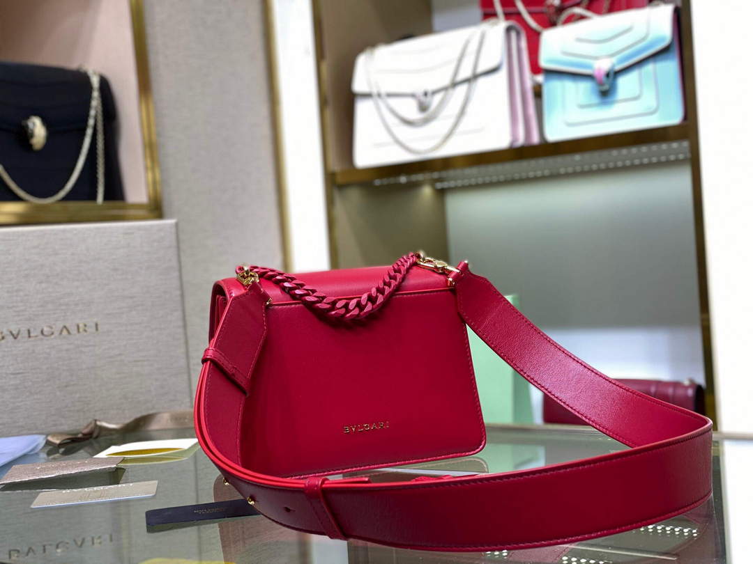 Bvlgari 29085 Serpenti Forever Crossbody Bag Red