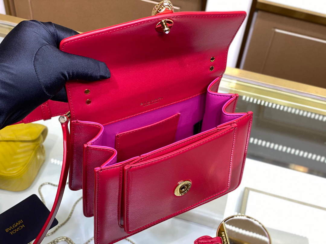 Bvlgari 29085 Serpenti Forever Crossbody Bag Red