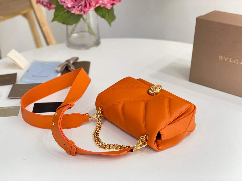 Bvlgari 291087 Serpenti Cabochon Crossbody Bag Orange