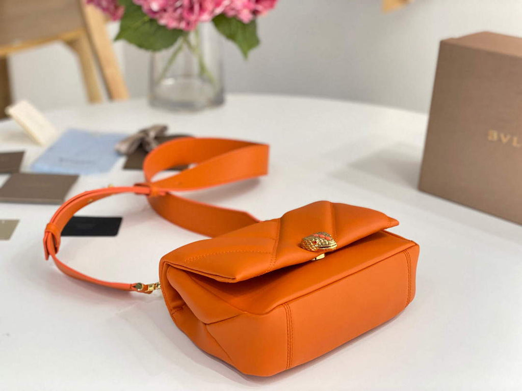 Bvlgari 291087 Serpenti Cabochon Crossbody Bag Orange