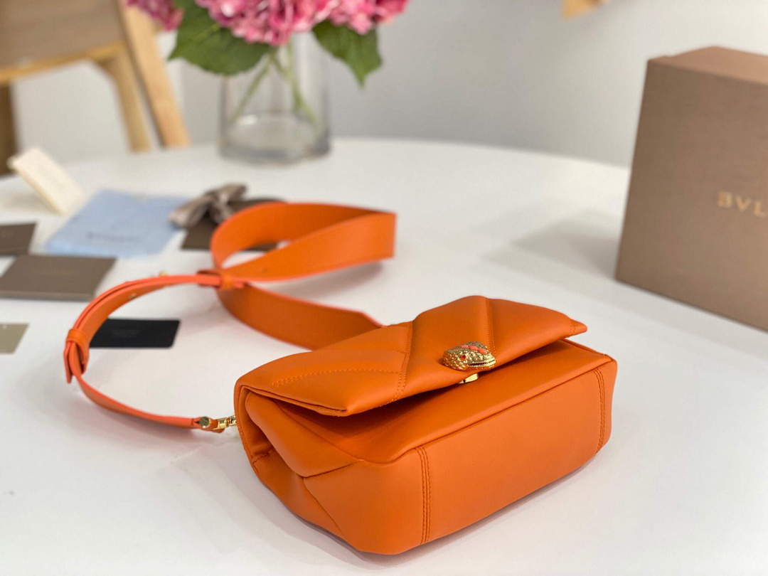 Bvlgari 291087 Serpenti Cabochon Crossbody Bag Orange