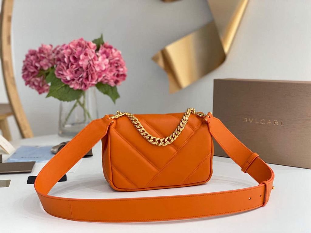 Bvlgari 291087 Serpenti Cabochon Crossbody Bag Orange