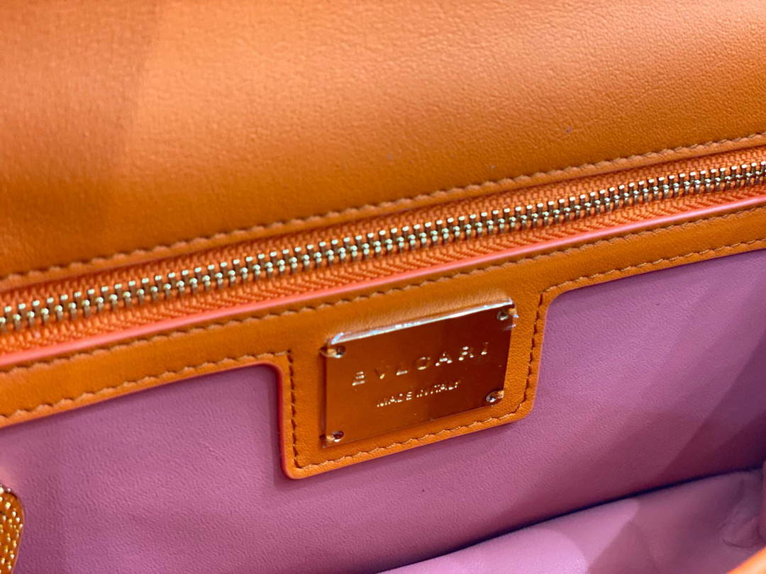 Bvlgari 291087 Serpenti Cabochon Crossbody Bag Orange