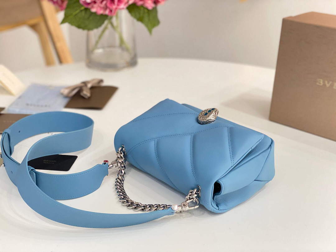 Bvlgari 291087 Serpenti Cabochon Crossbody Bag Blue