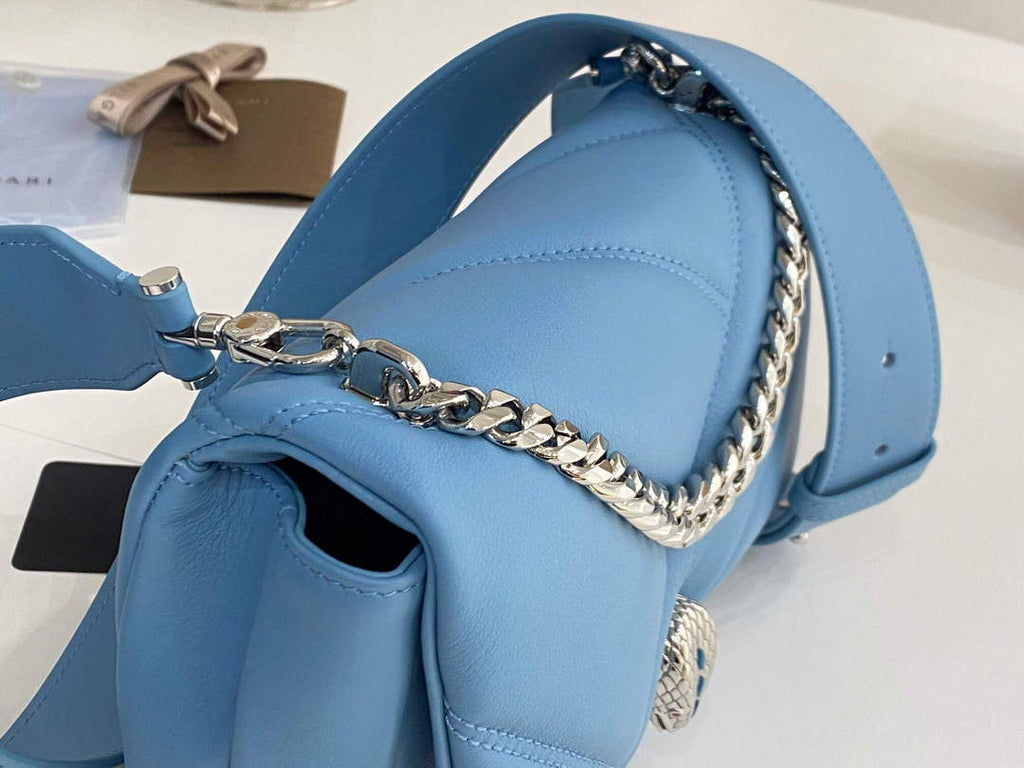 Bvlgari 291087 Serpenti Cabochon Crossbody Bag Blue