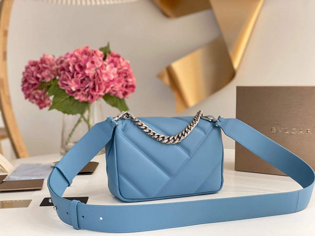Bvlgari 291087 Serpenti Cabochon Crossbody Bag Blue