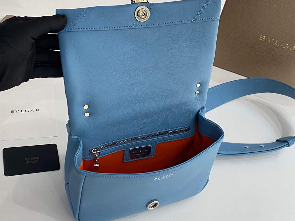 Bvlgari 291087 Serpenti Cabochon Crossbody Bag Blue