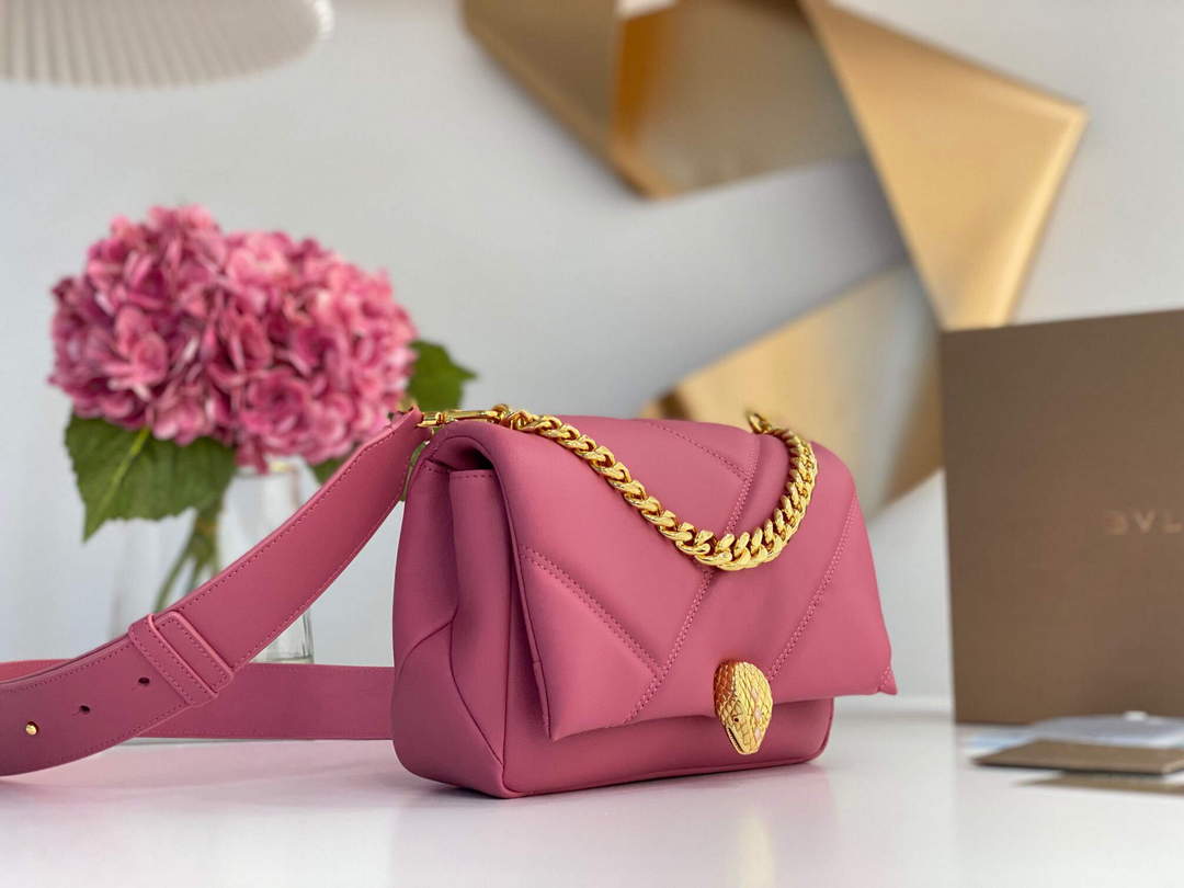 Bvlgari 291087 Serpenti Cabochon Crossbody Bag Pink
