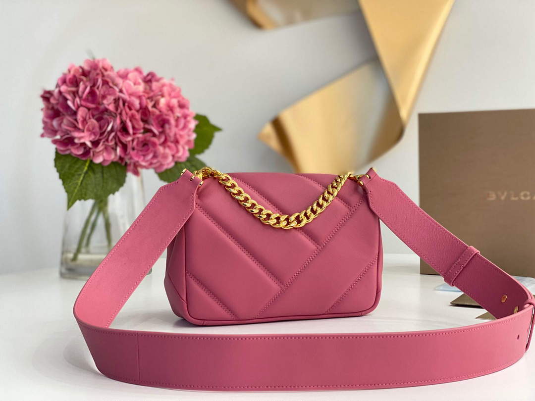 Bvlgari 291087 Serpenti Cabochon Crossbody Bag Pink